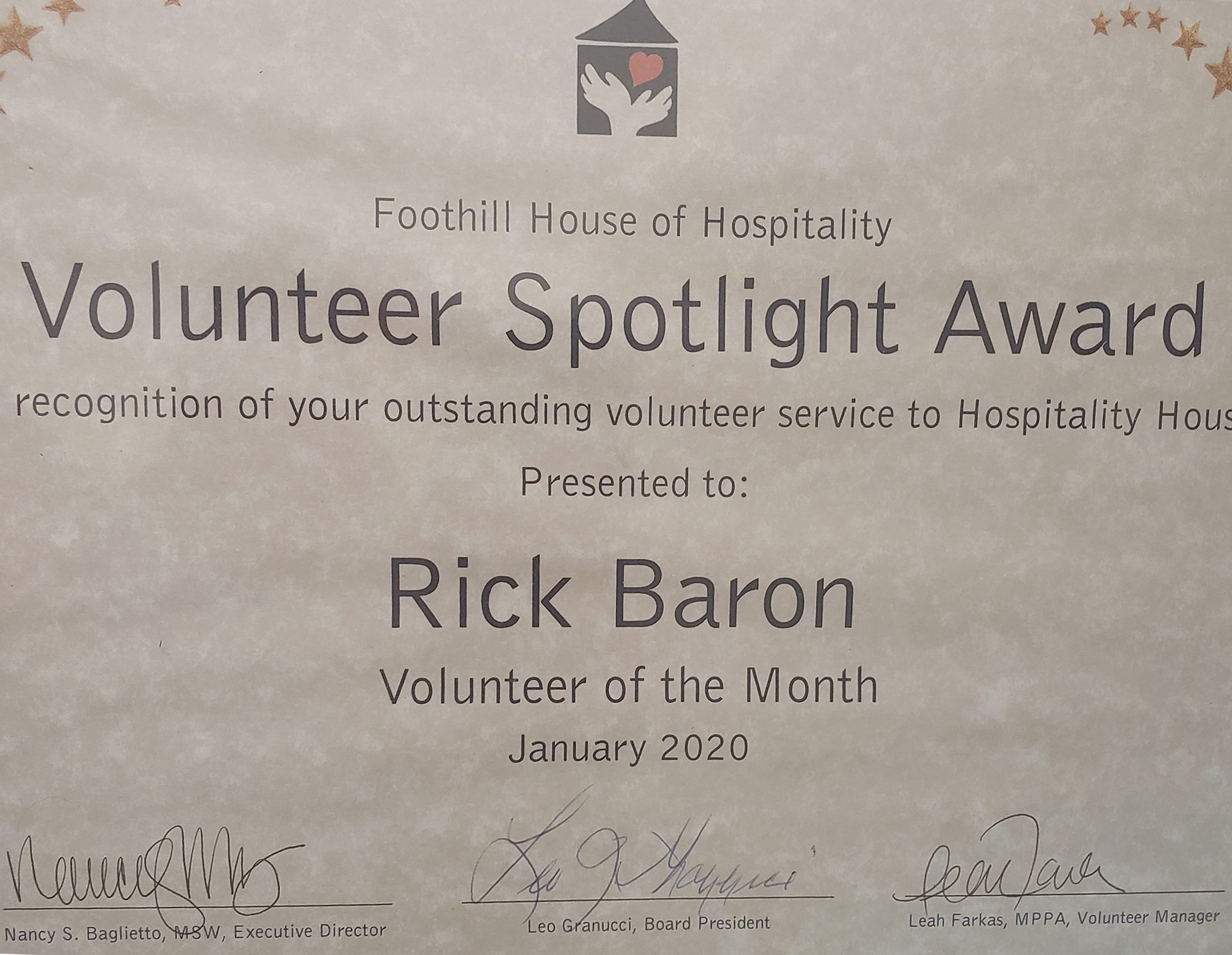 Volunteer Spotlight Award